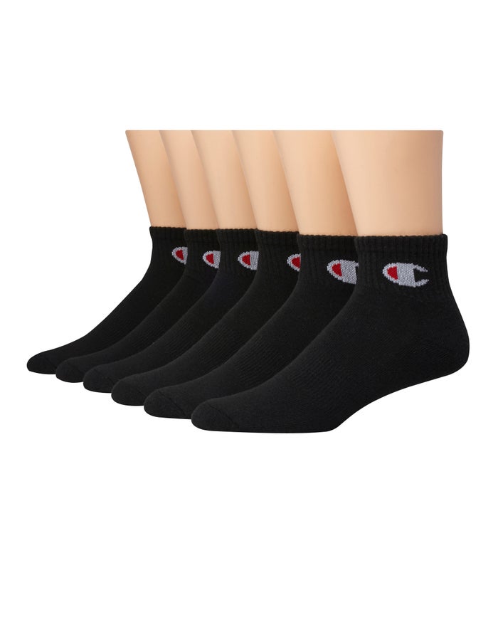 Champion Ankle C Logo 6-Pairs Kadın Çorap Siyah ( TIZWEG132 )